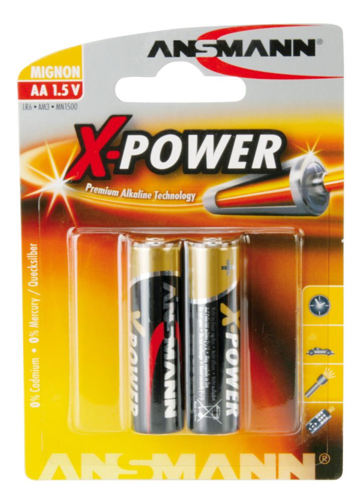 45958 - X-Power alkaline battery mignon AA / LR6 blister of 2 USA